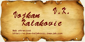 Vojkan Kalaković vizit kartica